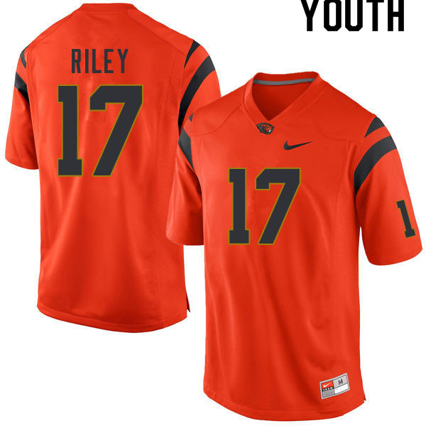 Youth #17 Johnathan Riley Oregon State Beavers College Football Jerseys Sale-Orange - Click Image to Close